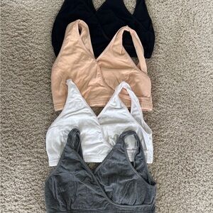Cakye Nursing Bralette Tops in Black, Tan, White, and Gray